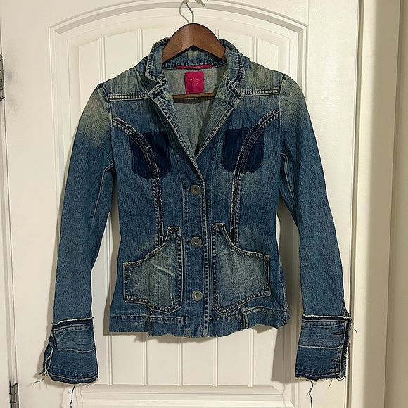 Distressed Denim Jacket from Italy - Picture 1 of 3